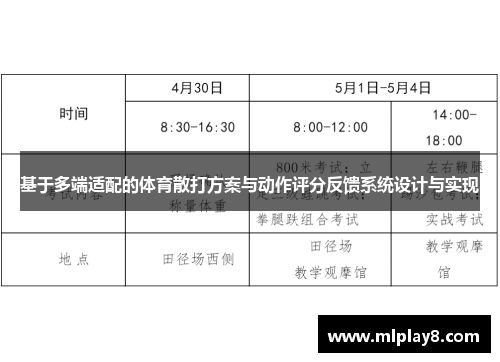 基于多端适配的体育散打方案与动作评分反馈系统设计与实现
